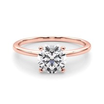14K Rose Gold Round Cut Lab Grown Diamond Engagement Ring 0.50ctw to 4.0... - $395.99+