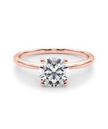 14K Rose Gold Round Cut Lab Grown Diamond Engagement Ring 0.50ctw to 4.0... - $549.39 CAD+