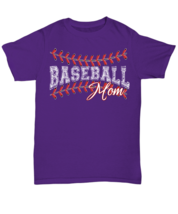 Mom T Shirt Baseball Mom Purple-U-Tee - £14.34 GBP