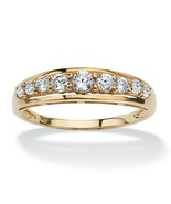 PalmBeach Jewelry .93 TCW Round Cubic Zirconia Channel Ring in 10k Gold - £175.33 GBP