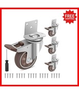 3 Inch Heavy Duty L-Shaped Casters Set of 4 - 360° Swivel Wheels for Fur... - $70.23 CAD