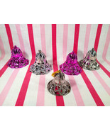 Swell Mid Century Bradford 6pc Silver &amp; Pink Filigree Christmas Bell Orn... - £10.95 GBP