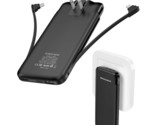 Portable Charger Power Bank With Built In Cable And Ac Wall Plug, 10000M... - £58.96 GBP