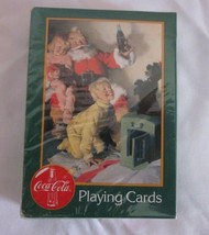 Vintage Coca Cola Christmas Santa Playing Cards No. 334 Sealed Green San... - $9.95