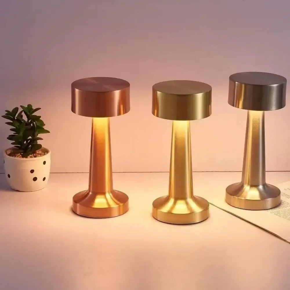 Ht retro lamps usb rechargeable metal touch lamp for bedside written dining living room thumb200