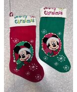 Disney MICKEY and MINNIE MOUSE Matching Set of 2 Holiday Christmas Stock... - $457.68 MXN