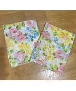 Vtg Pequot Floral Pillowcases Standard Pink Yellow Roses Flowers Cottage... - $291.67 MXN