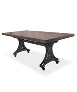 Longeron Industrial Dining Table - Adjustable - Casters - Rustic Mahogany - $88,857.58 MXN