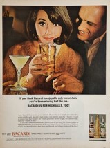 1964? Print Ad Bacardi Rum for Cocktails &amp; Highballs Happy Couple Enjoy a Drink - £12.57 GBP