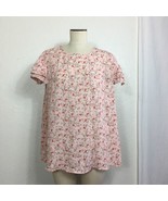 Active USA Shirt Womens 2XL Pink Floral Pullover Layered Short Sleeve Ke... - £10.94 GBP
