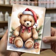 Christmas Greeting Cards w/ Envelope - Set of 6 -5x7 Cards &amp; Envelopes #017 - £9.50 GBP