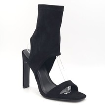 Boohoo Women Slim Heel Ankle Wrap Sock Heels Faith Size US 6 Black - £7.03 GBP
