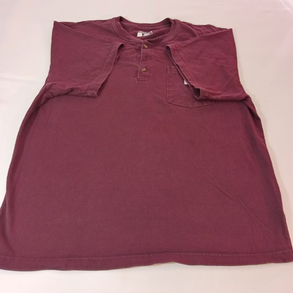 Carhartt K84 PRT Men's Burgundy Cotton Short Sleeve Henley T-Shirt Size Large Item image 11