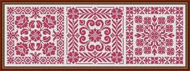 Antique Square Tiles Sampler Monochrome Set 3 Cross Stitch Crochet Patte... - £4.00 GBP