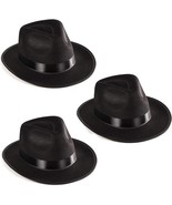 Funny Party Hats Black Fedora Gangster Hat Costume, One size - Set of 3 ... - $32.26 CAD