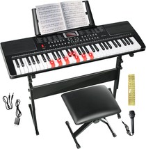 Keyboard Piano: 61-Key Electric Piano Keyboard For Novices/Experts, Compact - £125.42 GBP