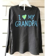 Jumping Beans Love My Grandpa Youth Sz L (7) Shirt L/S knit Top Charcoal... - $19.40 CAD