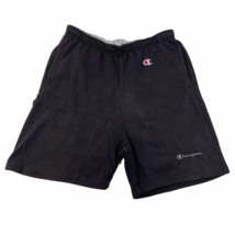 Vintage Champion Athletic Gym Shorts Mens L 36-38 Black Pockets Logo Script - $22.43