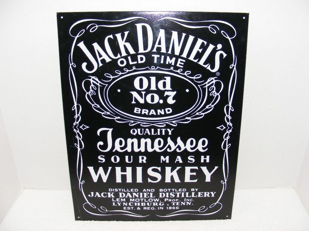 2000 JACK DANIEL'S OLD No. 7 TENNESSEE SOUR MASH WHISKEY TIN METAL SIGN GUC - £19.65 GBP