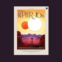 NASA Retro StyleTravel Poster Exo Planet Keppler 16B, Finest Quality, Many Sizes - £7.27 GBP