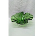 Vintage MCM Emerald Green Glass Bowl Serving Dish 8&quot; - £38.91 GBP