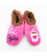 Snoozies Women&#39;s But First  Coffee Non Skid Slippers Small 5/6 Pink - $12.86