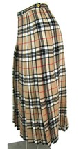 VTG 100% Wool Nova Check Plaid Brown Pleated Skirt Lairds of Scotland sz... - £62.29 GBP