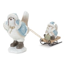 Bird w/Sled (Set of 2) 11&quot;L x 6&quot;H Resin - £42.49 GBP