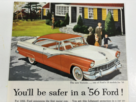 1956 Ford Victoria New Car print ad plus Greyhound and Israel tourist ads - $9.15