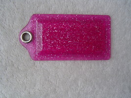 AUTHENTIC COACH EXTRA LARGE PINK PLASTIC WITH SILVER SPARKLES HANG TAG  EUC - £15.96 GBP