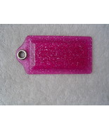 AUTHENTIC COACH EXTRA LARGE PINK PLASTIC WITH SILVER SPARKLES HANG TAG  EUC - £15.98 GBP