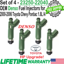 OEM Denso 4 Units HP Upgrade Fuel Injectors for 2000-2004 Toyota Corolla 1.8L I4 - £112.47 GBP