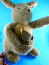 Vintage Kangaroo &amp; baby Joey plush made in Korea 1987 Mattel Emotions 14&quot;  - £23.29 GBP