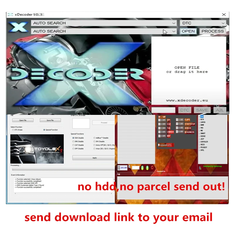 3 in 1 Package xDecoder 10.3 with Free Keygen + DA1.0.28 + TOYOLEX 3 DTC Remover - £120.32 GBP