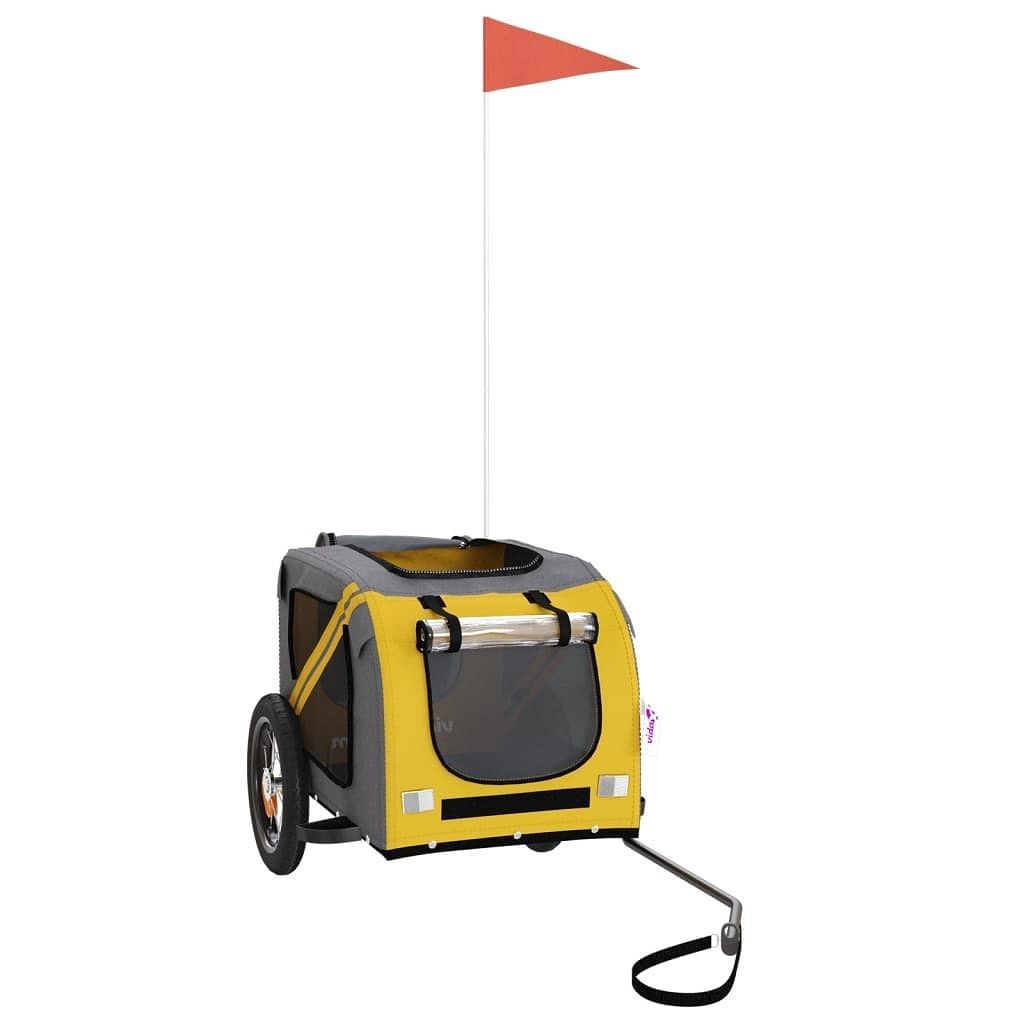 vidaXL Pet Bike Trailer Yellow Oxford fabric Medium Pet Bike Trailer - $199.22