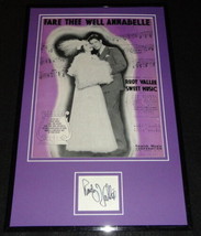 Rudy Vallee Signed Framed ORIGINAL 1934 Fare Thee Well Annabelle Music Display - £117.33 GBP
