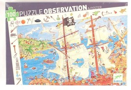 Pirates Puzzle Observation With Poster NEW 100 Piece Djeco Find Hidden O... - £23.97 GBP