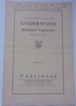 Vintage Instructions for Using Model 3-5 Underwood Standard Typewrite 1930 - $12.99