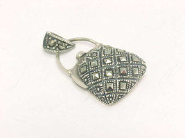 HANDBAG Pendant in Sterling Silver with Marcasites - Signed - £33.45 GBP