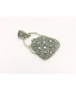 HANDBAG Pendant in Sterling Silver with Marcasites - Signed - $42.00