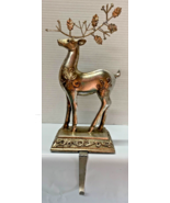 Christmas stocking holder hanger  MTX48054 deer vintage look patina silver - $25.79