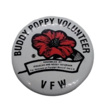 Veterans of Foreign Wars Buddy Poppy Volunteer Button Lapel Hat Pin VFW Disabled - £6.02 GBP