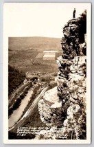 Cumberland MD Maryland Lovers Leap Man Cliff And Railroad Bridge Postcard E40 - £5.48 GBP