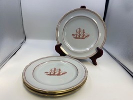 Set of 4 Spode TRADE WINDS RED Dinner Plates made in England - £157.31 GBP