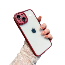 Anymob iPhone Case Pink Metal Glitter Camera Protection Clear Shockproof Acrylic - £23.10 GBP