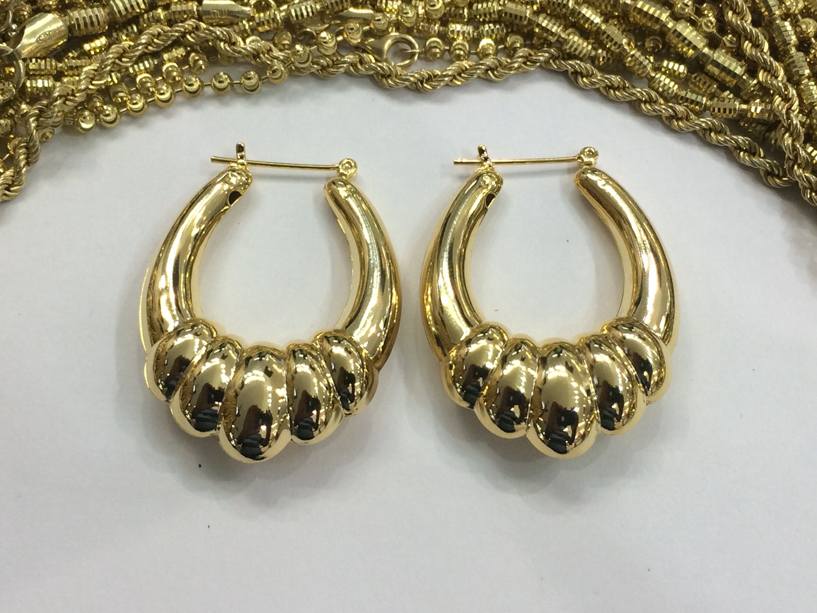 Primary image for 14k Gold Overlay Hoop Earrings 1 1/2 inches #a1