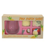 Women&#39;s Pina Colada Socks 4 Pk Crew Socks with Glass in Gift Box - $20.51 CAD
