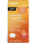 Basic Care Immune Support Supplement Citrus Chew Tablets, 32ct - £6.91 GBP