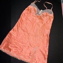 Victoria&#39;s Secret M slip BABYDOLL ORANGE GOLD lace sequined DREAM ANGELS... - £53.56 GBP