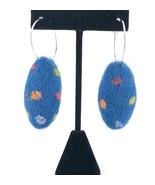 Polka Dot colorful felt ball earrings,  handmade light weight earrings, ... - $18.00